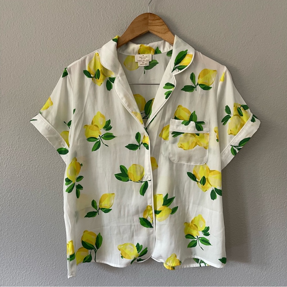 Kate Spade Lemons Pajama Top Size L